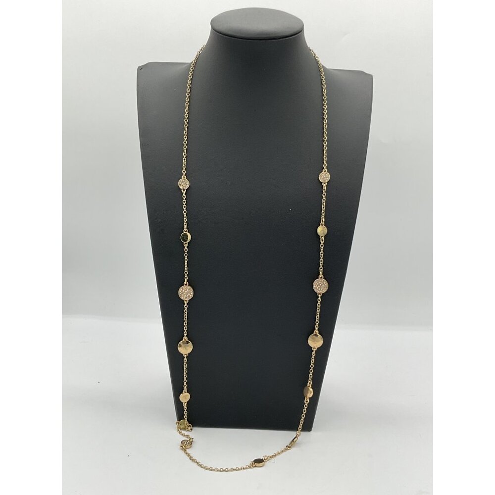 Dana Buchman Long Gold-Tone Chain Necklace With Glittery Beads